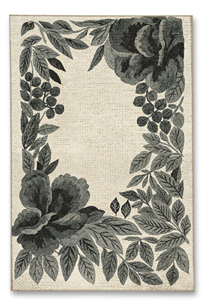 Rugs Modern Halı سجادة موسو ذات طابع بيج بألوان رمادية مع نمط حواف زهرية وقاع...