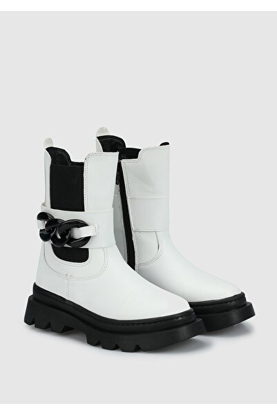 Kiddo Λευκό-Μαύρες Μπότες για Κορίτσια