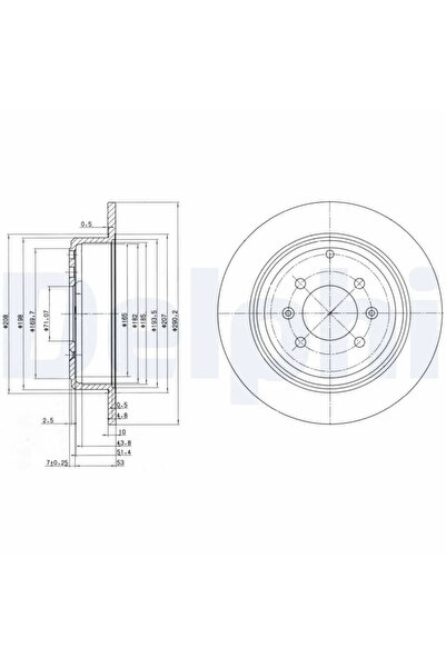 DELPHİ Спирачен диск Пежо 406