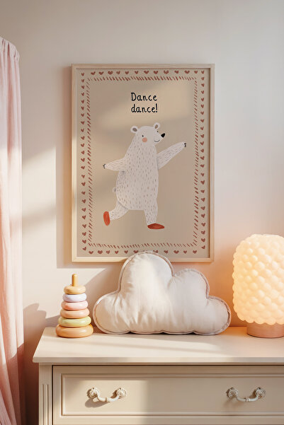 Posteria Tekli Doğal Ahşap Çerçeveli, Dans Dans Çocuk Odası Dekoru,El Yapımı ...
