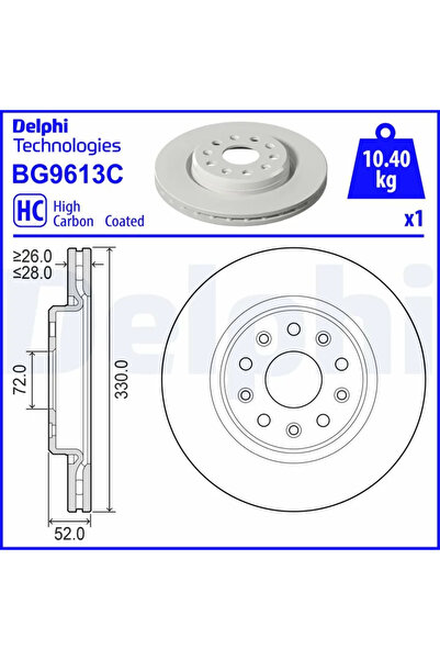 DELPHİ Disc Frana Bg9613C Jeep Grand Cherokee L V