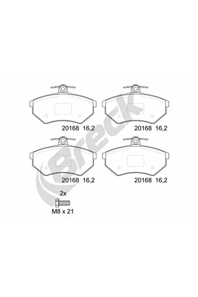 BRECK Set Placute Frana Frana Disc Seat Cordoba/Ibiza 2/Toledo 1 Vw Golf 3/Go...