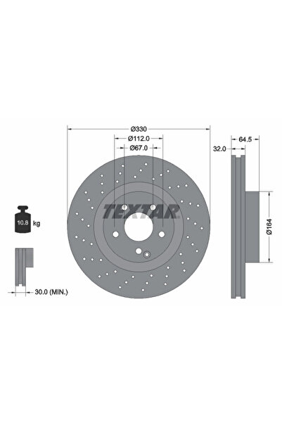 TEXTAR Disc Frana Mercedes-Benz E-Class/Sl Mercedes-Benz (Bbdc) E-Class