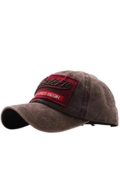 Şapka Market Western Vintage Eskitme Kahverengi Kep Şapka