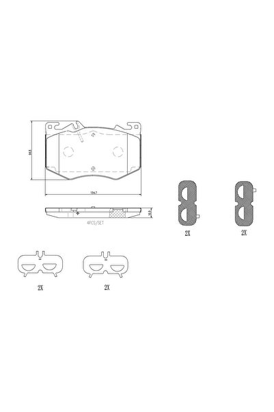 Brembo Комплект накладки за дискови спирачки Mercedes-Benz Cla/Gla/Glb Merced...