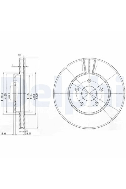 DELPHİ Спирачен диск Ford Focus 1/Mondeo 3 Jaguar 10-Type 1