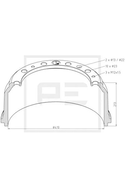 PE AUTOMOTIVE Tambur Frana Punte Fata Man E2000/F2000/F90