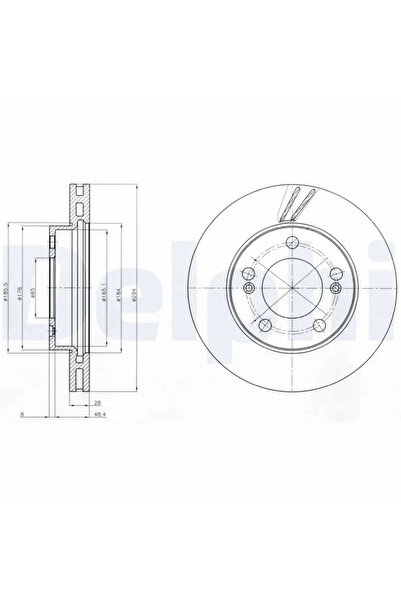DELPHİ Спирачен диск Daewoo Rexton Ssangyong Actyon 1/Actyon Sports 1/Actyon ...