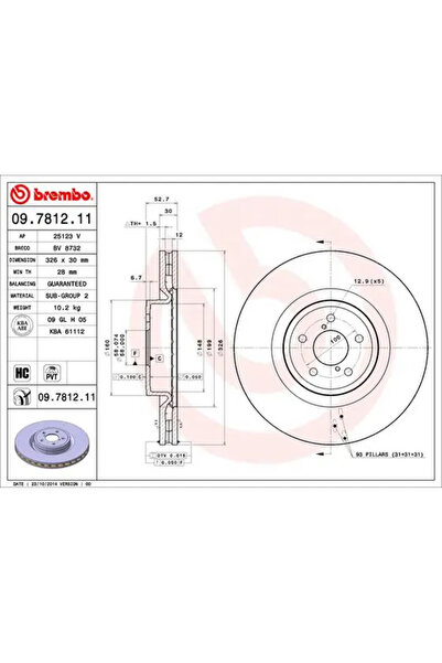 Brembo Set Discuri Frana Subaru Impreza 2000-2008