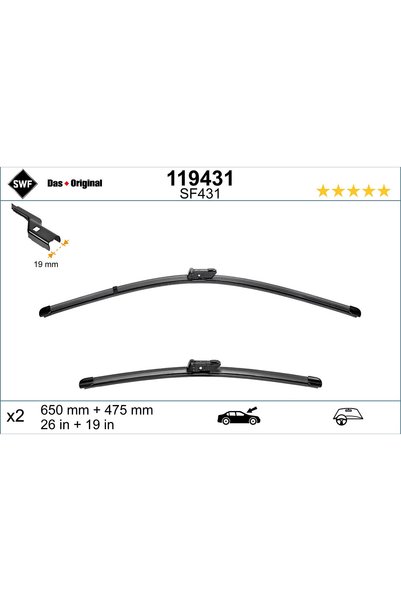 SWF Lamela Stergator Fata 119431 Alpina B5/B5 Touring/B7 Bmw 2 Active Tourer/...