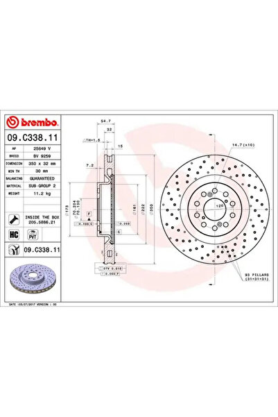 Brembo Disc Frana Honda Civic 10/Civic 9