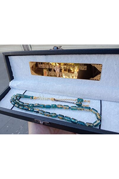 TesbihStory ALTIN WARAK ALTIN TOZU KEHRIBAR TESBIH 925 AYAR GÜMÜŞ İSME ÖZEL İSİMLİ PÜSKÜLLÜ TASARIM