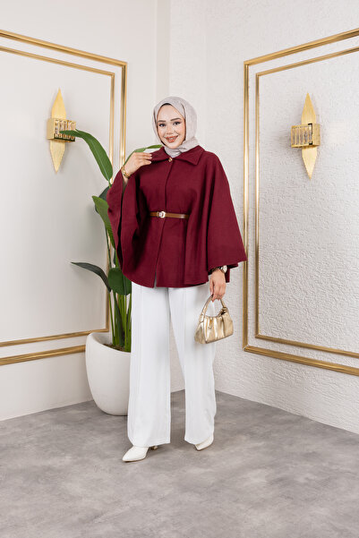 ensade Χειμερινό Oversize Παντζόνι με Καστανό Χρώμα με Ζώνη – Τυπικό Μέγεθος Μουσουλμανικά Εξωτερικά Ενδύματα