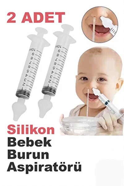 Genel Markalar Bebek Burun Şırıngası 2'li Burun Temizleme Kiti Silikon Uçlu B...