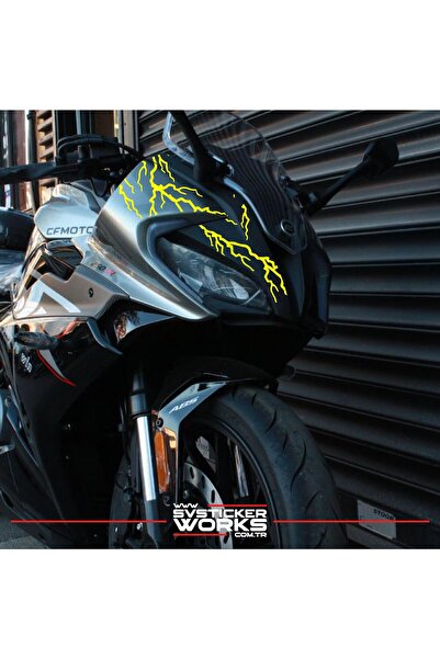 ARONA ملصق CFMOTO 250SR للرأس الأمامي بنمط البرق، ملصق زخرفي