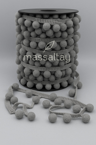 Massaltay Κορδέλα Pompom 2 μέτρων Διακοσμητική υφασμάτινη κορδέλα για χειροποίητη κατασκευή κουρτινών και αξεσουάρ