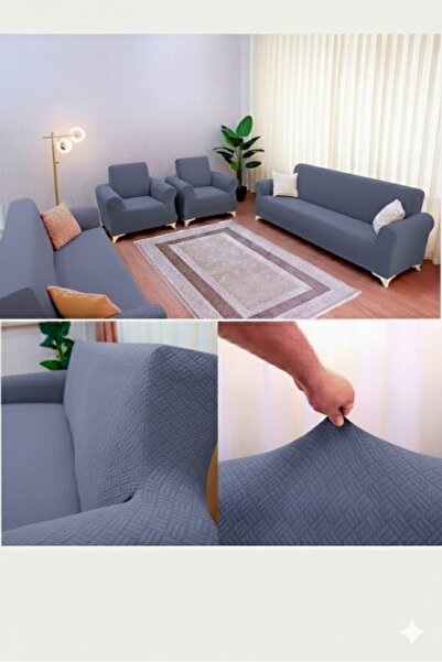 kutlale Set de huse pentru canapea jacquard model coș 3+3+1+1