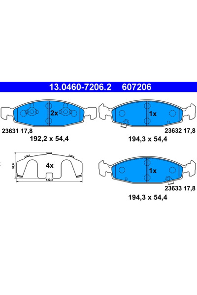 Ate Set Placute Frana Frana Disc Jeep Grand Cherokee 2
