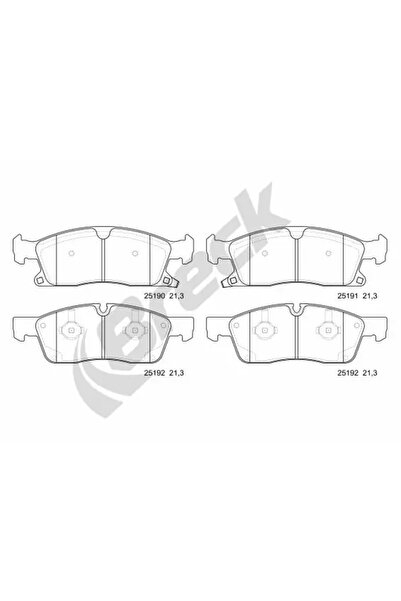 BRECK Комплект накладки за дискови спирачки Jeep Grand Cherokee 4/Grand Chero...