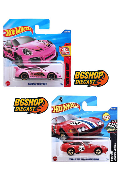HOT WHEELS فيراري 365 جي تي بي 4 كومبيتيزيوني - بورش 911 جي تي 3 آر إس