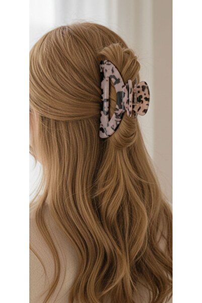 bettin tasarım Leopard Zebra and Marble Patterned Large Hair Clip Set for Wom...