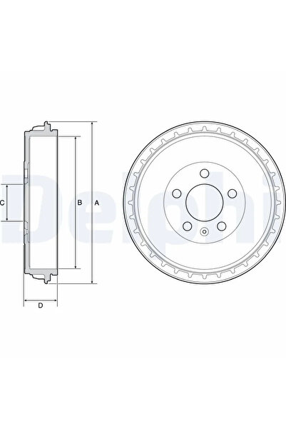 DELPHİ Спирачен барабан Audi A1 Seat Arona/Ibiza 5