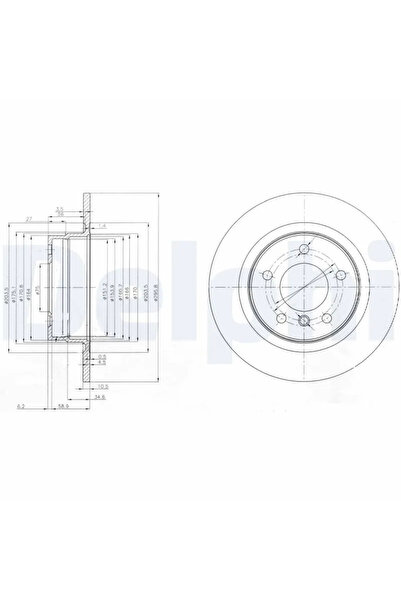 DELPHİ Спирачен диск BMW 1/3