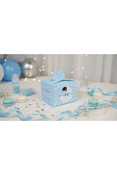 VELONZAL Hoşgeldin Bebek Mavi Lokum Kutusu-50 Adet-Baby Shower-Erkek Bebek Me...