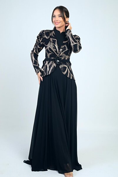 By Saygı Φόρεμα από σιφόν με επένδυση, λεπτομέρεια με ζώνη με λουλούδια και μανίκια με κορδόνια