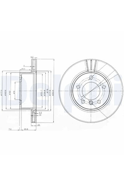 DELPHİ Спирачен диск BMW 1/2