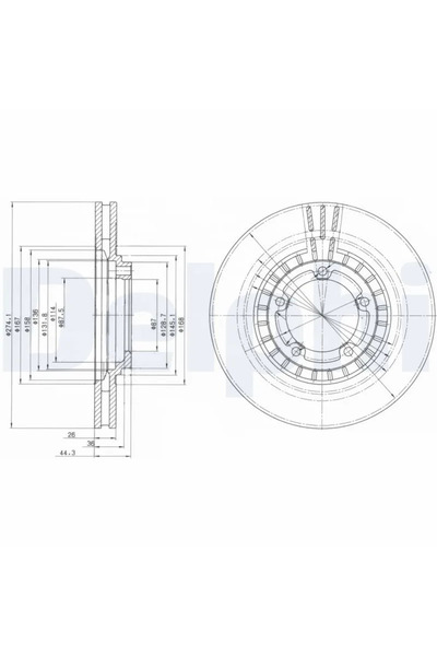 DELPHİ Спирачен диск Hyundai H-1 / Starex Bus/H-1 Cargo/H-1 Body Jac Refine M...