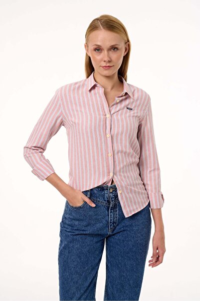 Galvanni Women's Shirt - Renapos Orange Multi Striped