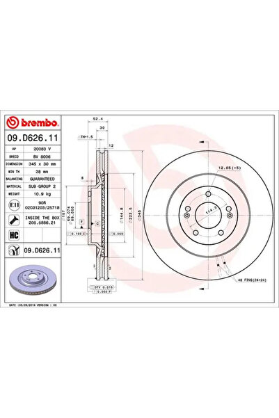 Brembo Set Discuri Frana Hyundai I30 2017-2020