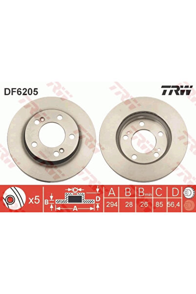 TRW Disc Frana Ssangyong Actyon 1/Actyon Sports 1/Actyon Sports 2