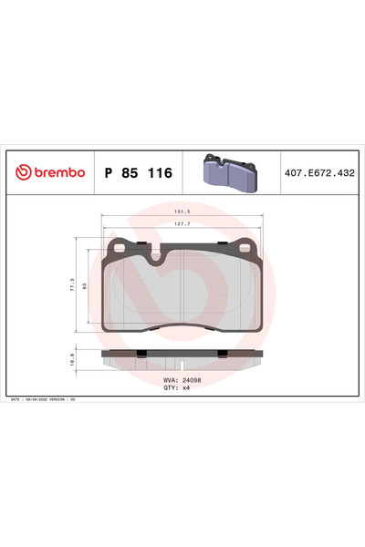Brembo Set Placute Frana Frana Disc Aston Martin DB9 Vantage/DB9 Volante/Dbs ...