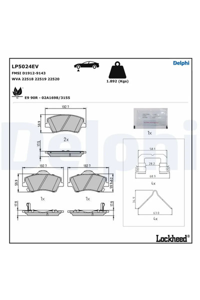 DELPHİ Set Placute Frana Frana Disc Hyundai Ioniq Kia Niro 1