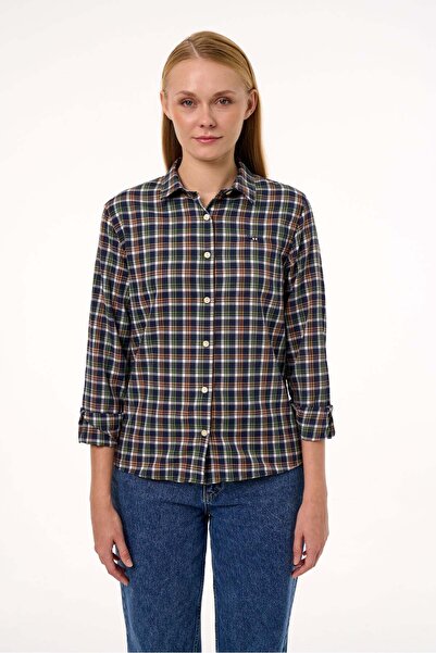 Galvanni Women's Shirt - Aneda Green Multi Checked
