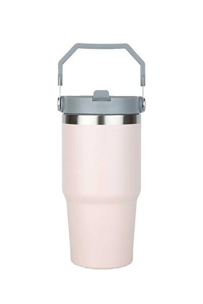 Globox Steel Thermos with Straw and Handle Wide Top 650 ml (Cream)