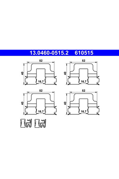 Ate Brake Pad Accessories Set Abarth 500 / 595 / 695 Alfa Romeo 147/156/Gt 19...