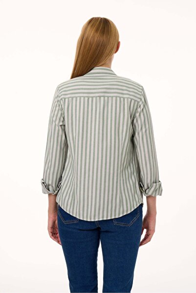 Galvanni Women's Shirt - Renapos Green Multi Striped