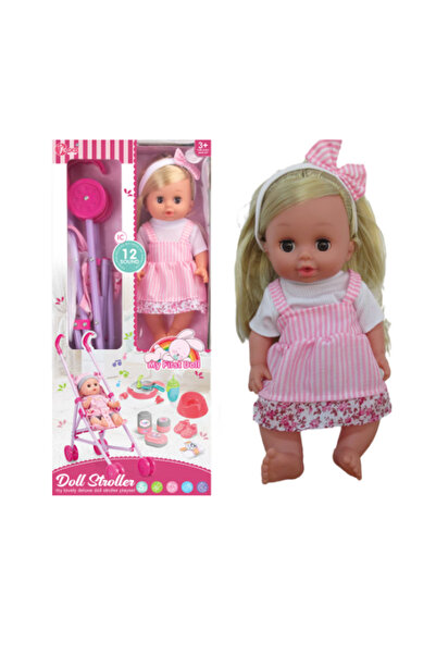 OEM Set papusa cu 12 sunete si carucior plus accesorii pentru fetite cu varsta 36luni++