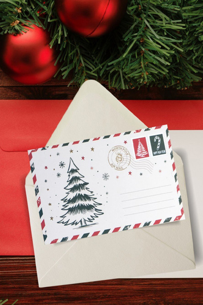 OLİ Art New Year Themed Postcard Set 25 Pieces (10X15 cm) Christmas Patterned Greeting Card – Ct4
