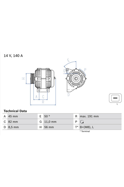 Bosch Generator / Alternator Volvo S40 1/S60 1/S80 1