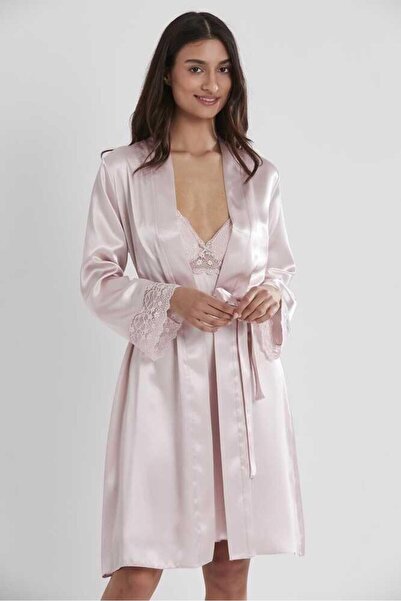 Pierre Cardin Bra Covered Powder Dressing Gown Nightgown Set 4285