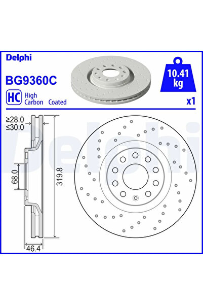 DELPHİ Disc Frana Audi A4 B7/A4 B8/A6 C5 Seat Exeo
