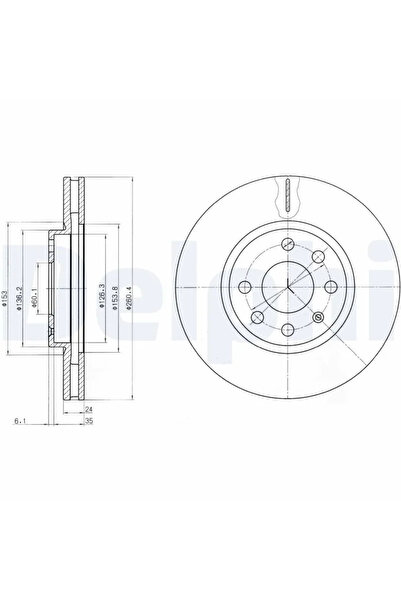 DELPHİ Дискова спирачка Chevrolet Corsa Opel Combo Tour/Corsa C/Meriva A Micr...