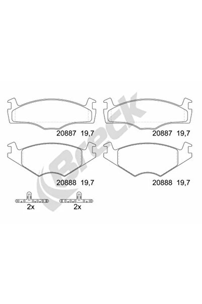 BRECK Set Placute Frana Frana Disc Audi 100 C2/80 B2 Limuzina/Coupe B2 Vw Gol...