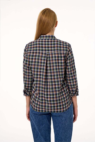 Galvanni Women's Shirt - Aneda Green Multi Checked