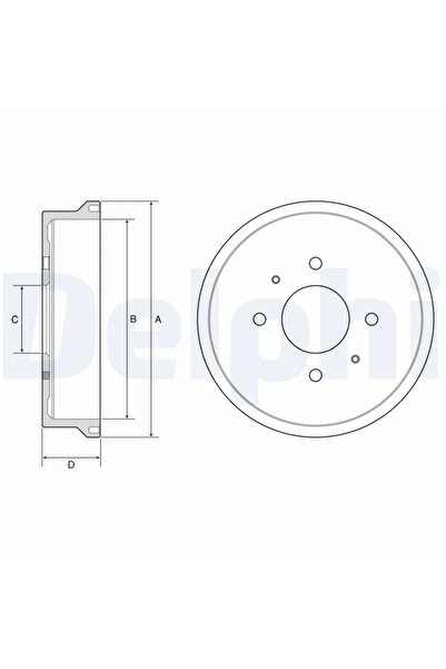 DELPHİ Спирачен барабан Mitsubishi Colt 6/Colt Caseta/ Smart Forfour