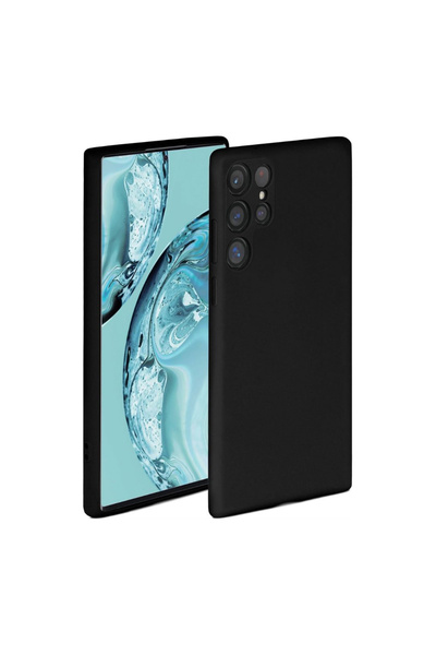 Samsung Galaxy S22 ULTRA compatible case made of velvety silicone with camera protection - Black